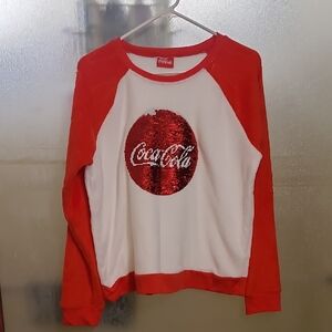 Coca Cola Kids Red and White Sequin Sweatshirt